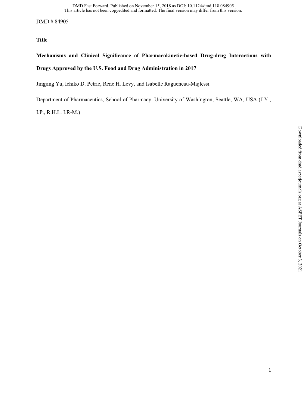 Mechanisms and Clinical Significance of Pharmacokinetic-Based Drug-Drug Interactions With