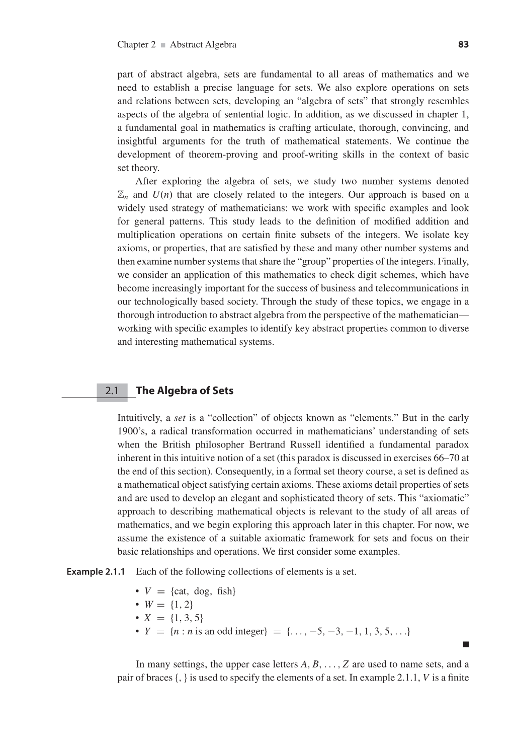 2.1 the Algebra of Sets