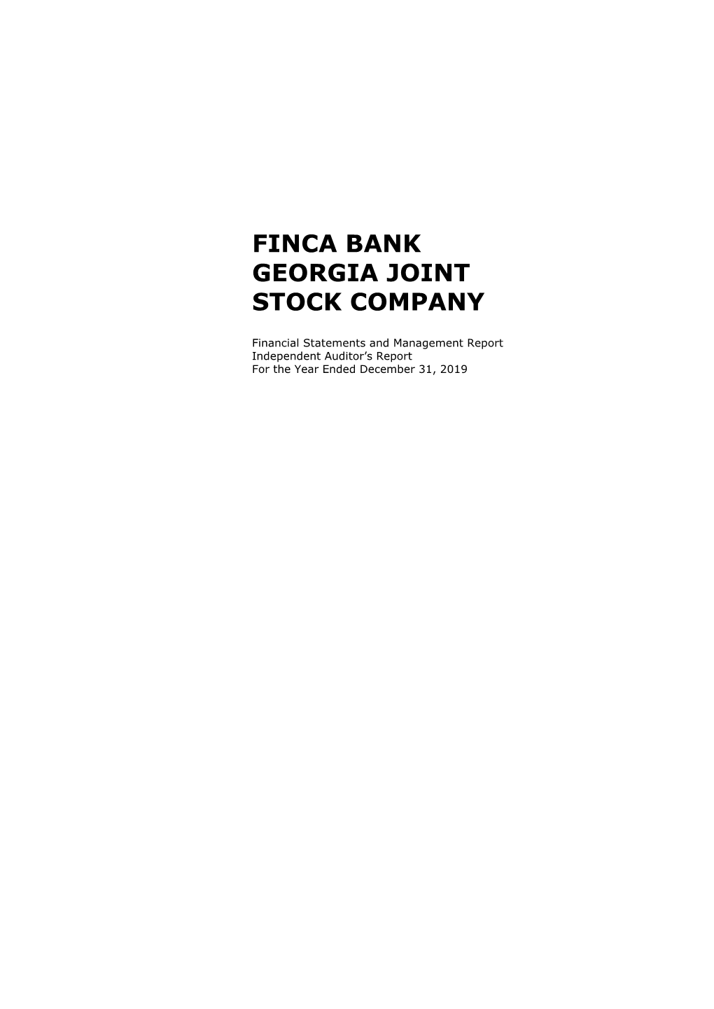 Finca Bank Georgia Joint Stock Company