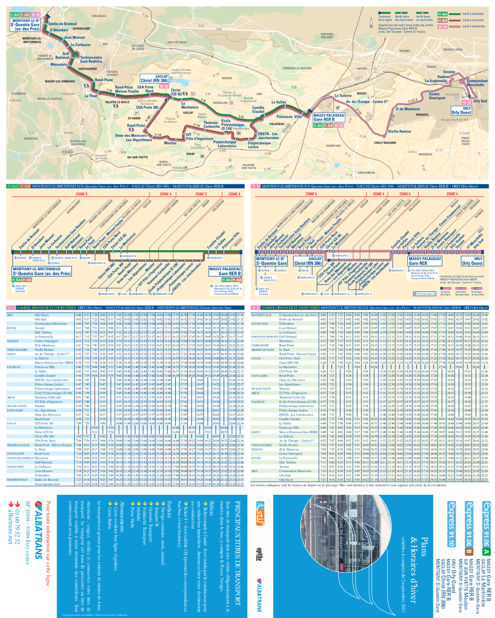 (Av. Des Prés) – MASSY-PALAISEAU Gare RER B – ORLY Orly Ouest