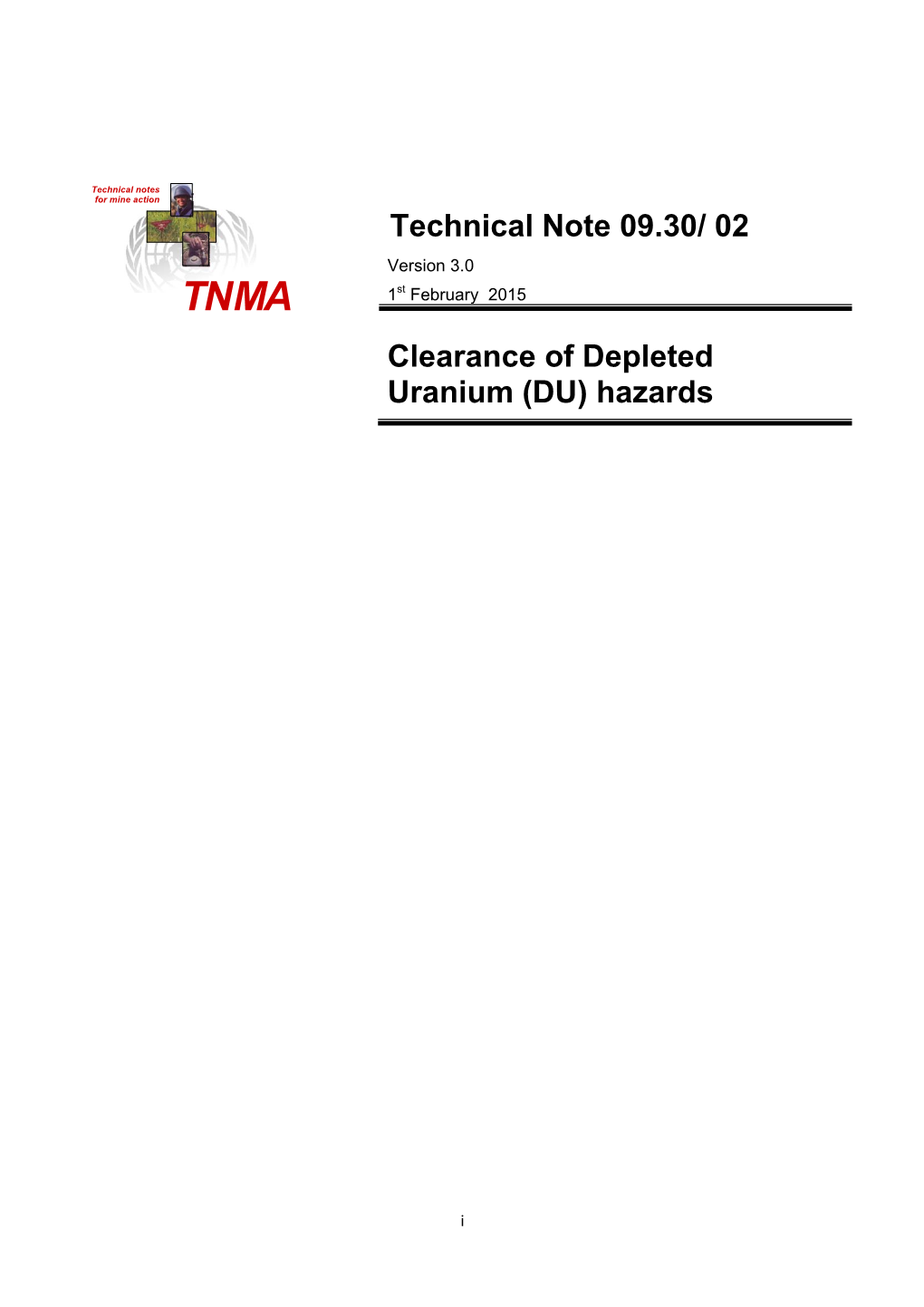 Clearance of Depleted Uranium (DU) Hazards