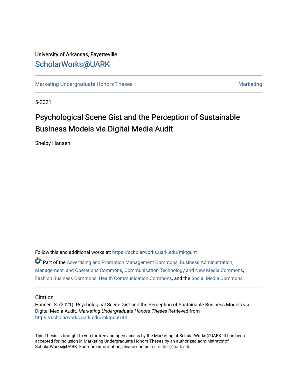 Psychological Scene Gist and the Perception of Sustainable Business Models Via Digital Media Audit