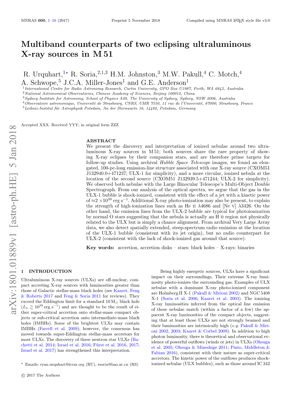 Multiband Counterparts of Two Eclipsing Ultraluminous X-Ray Sources in M 51