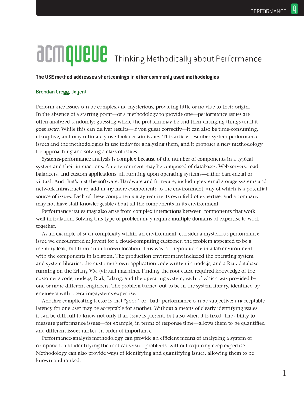 1 Thinking Methodically About Performance