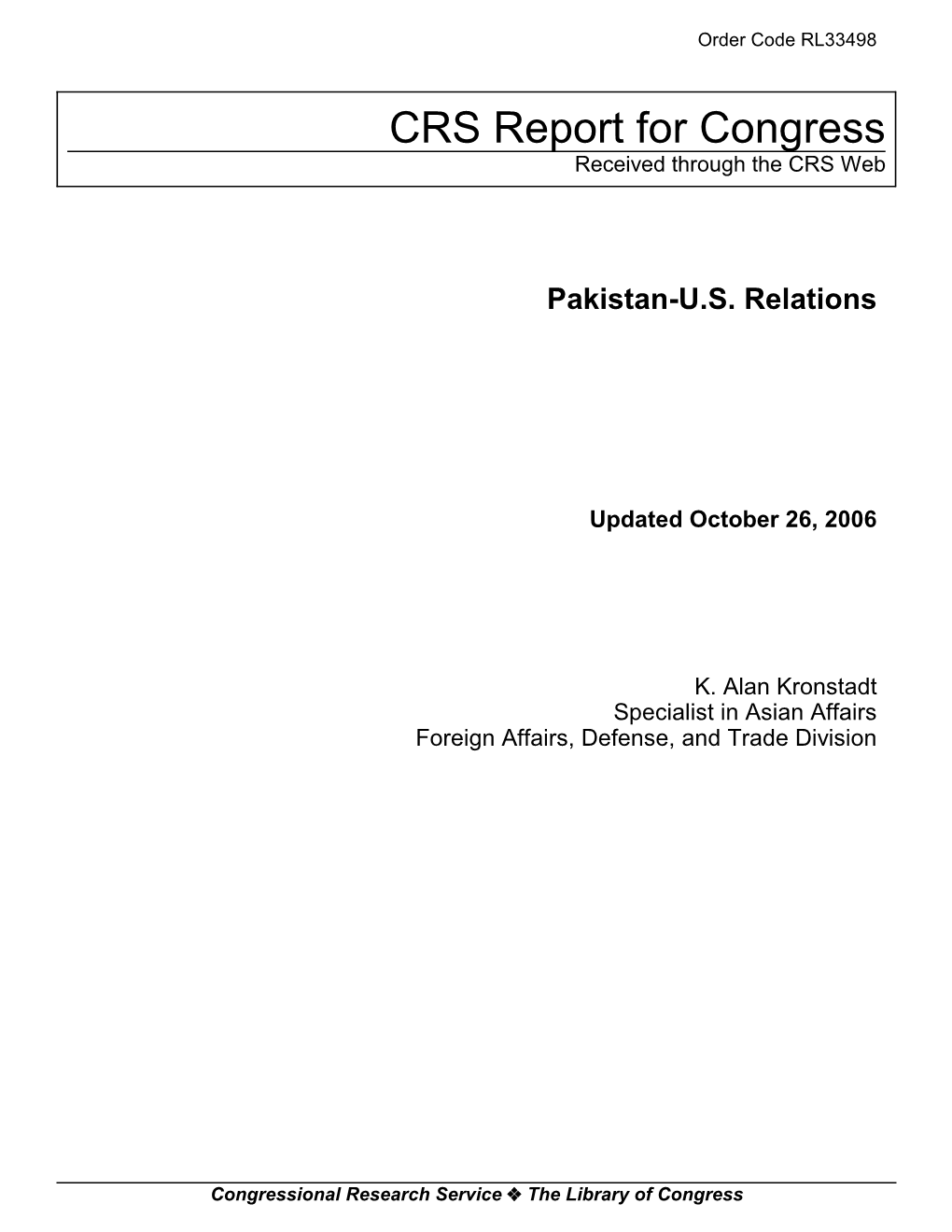 Pakistan-U.S. Relations