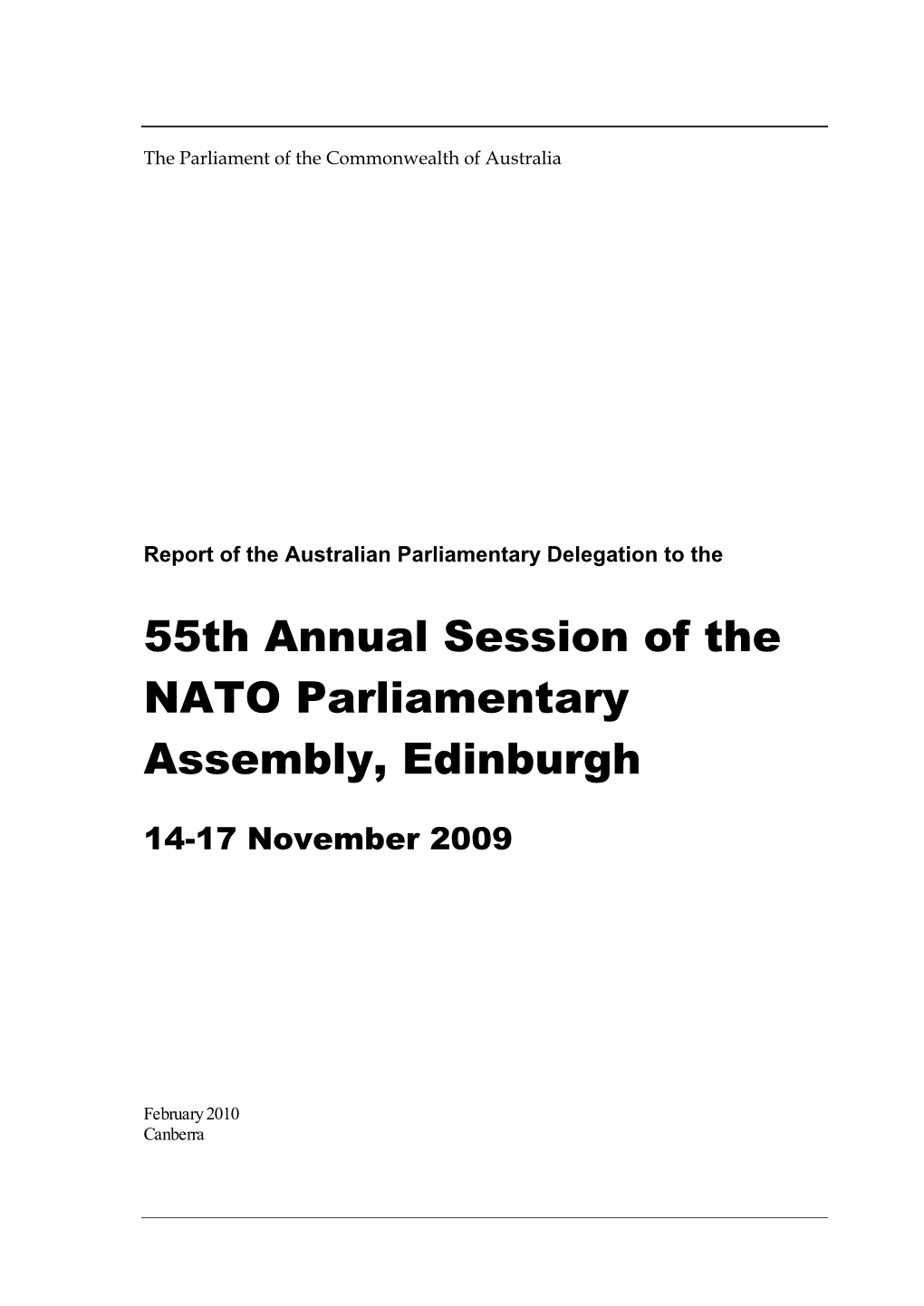 55Th Annual Session of the NATO Parliamentary Assembly, Edinburgh