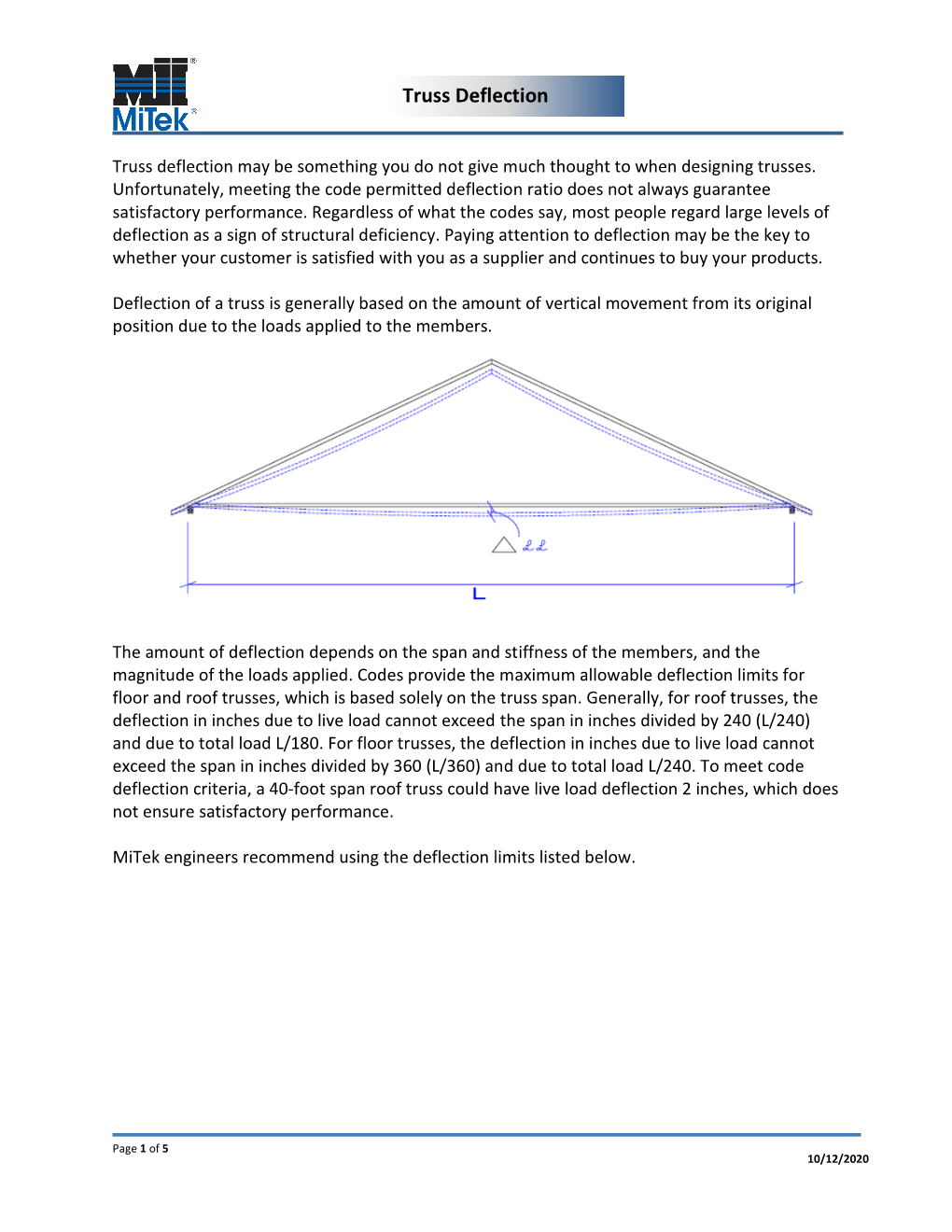 Truss Deflection