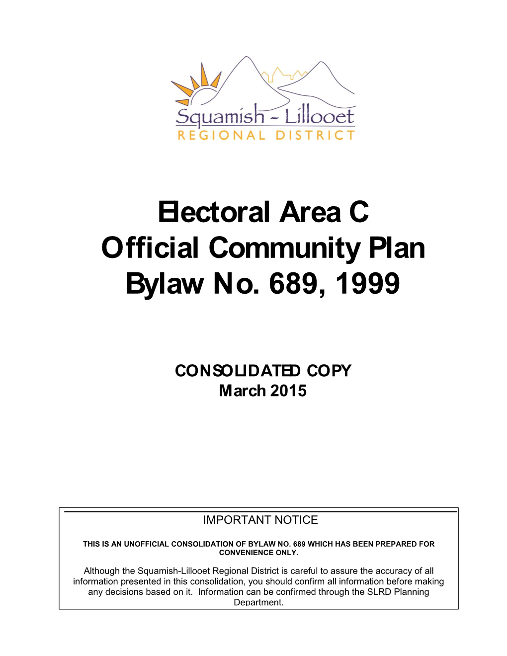 Squamish-Lillooet Regional District Electoral Area C Official Community