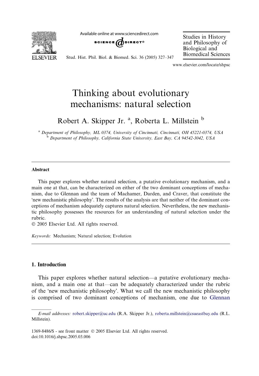 Thinking About Evolutionary Mechanisms: Natural Selection