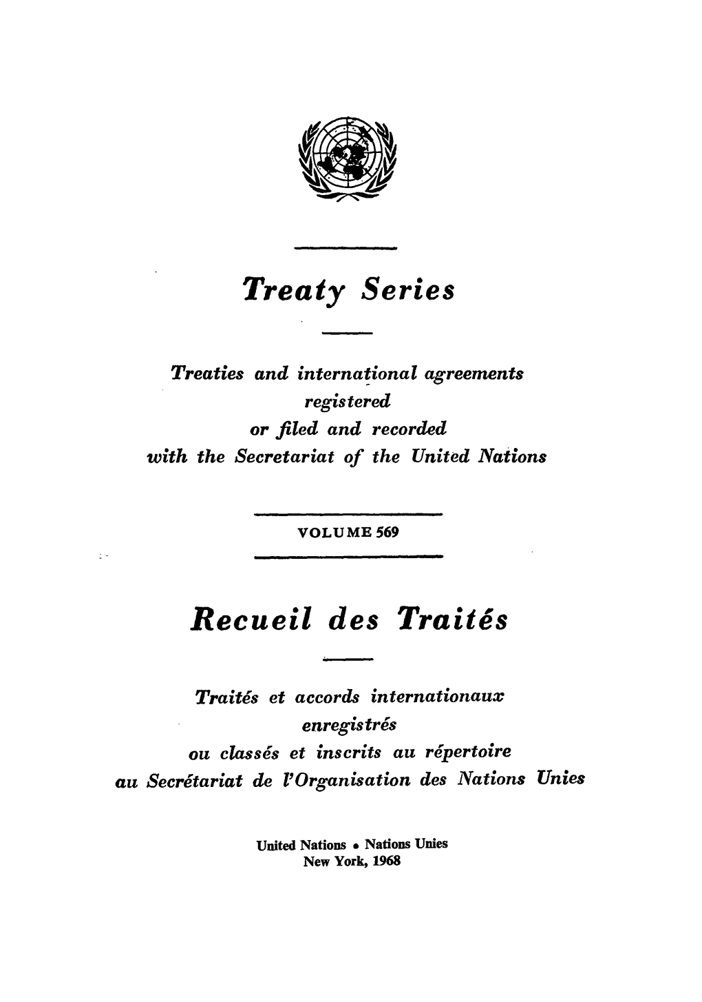 Treaty Series Recueil Des Traites