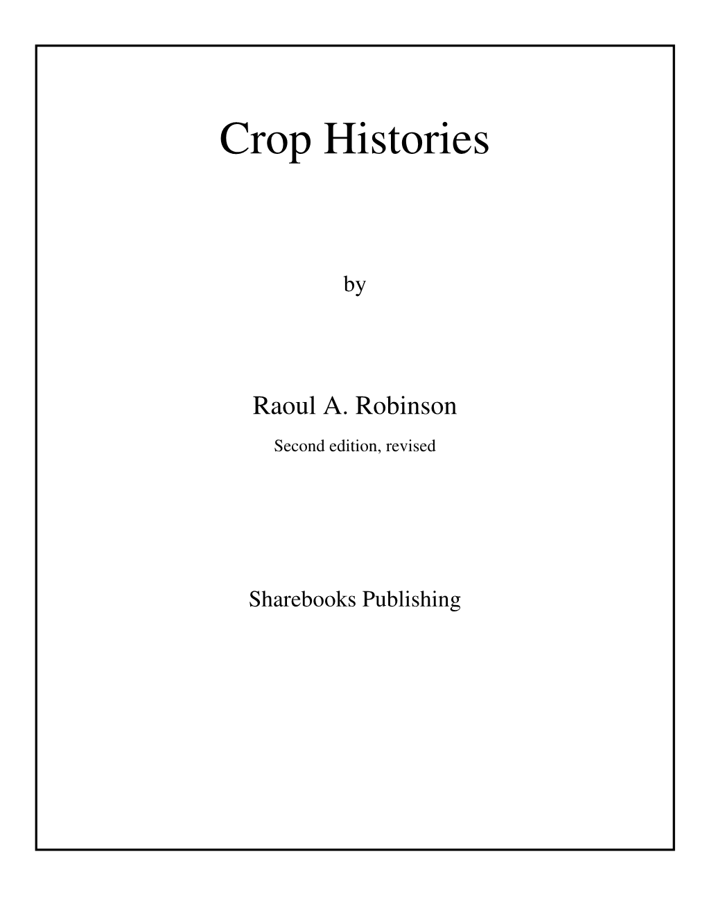 Crop Histories