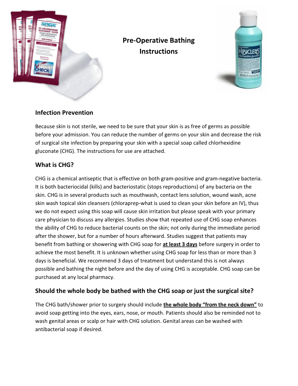 Chlorhexidine Soap Instructions