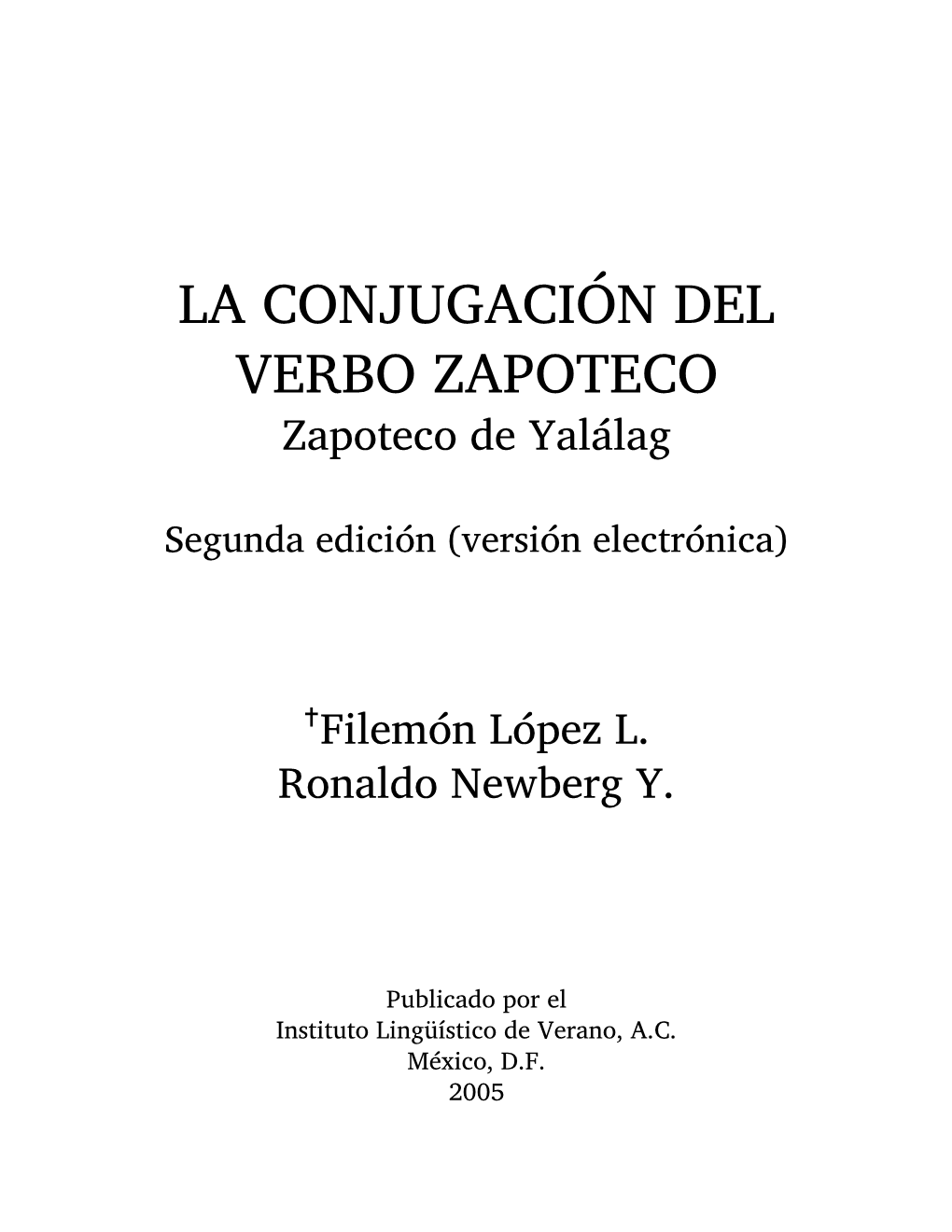 La Conjugación Del Verb Zapoteco