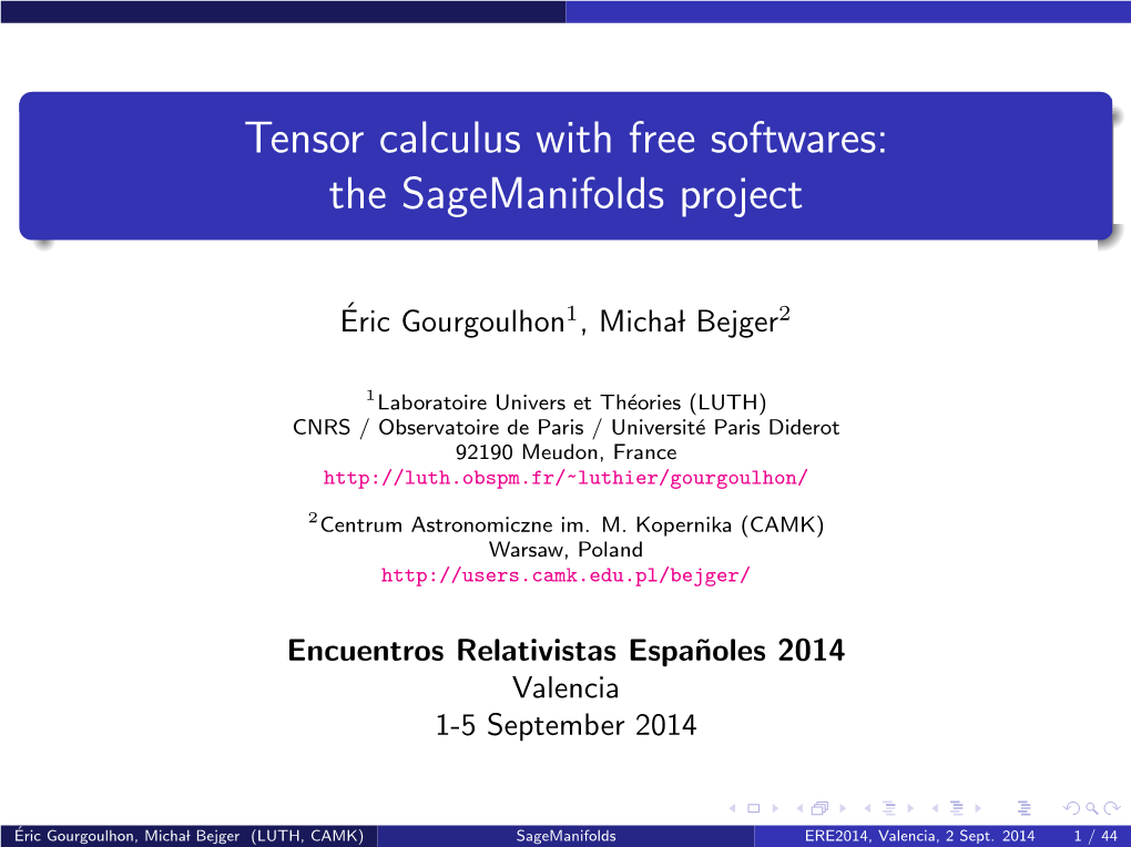 The Sagemanifolds Project