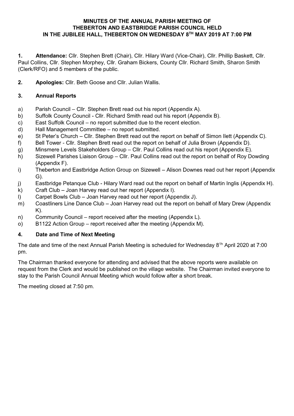 Nnual Parish Meeting Minutes May 2019