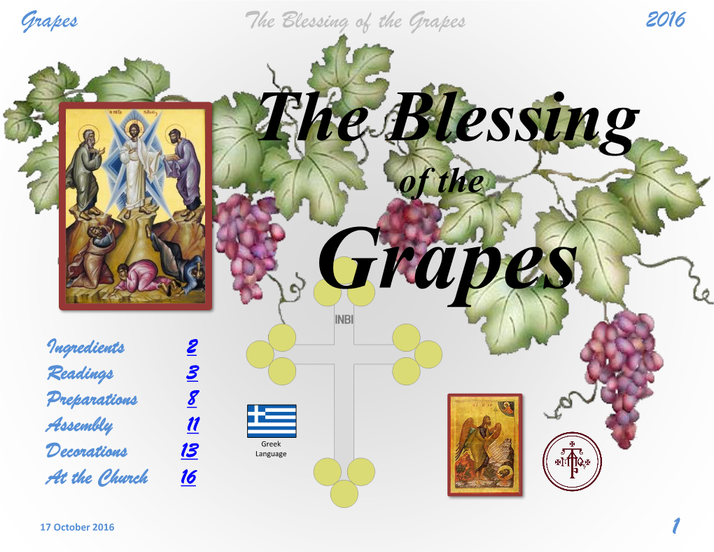 Of the Grapes 2016 the Blessing of the Grapes