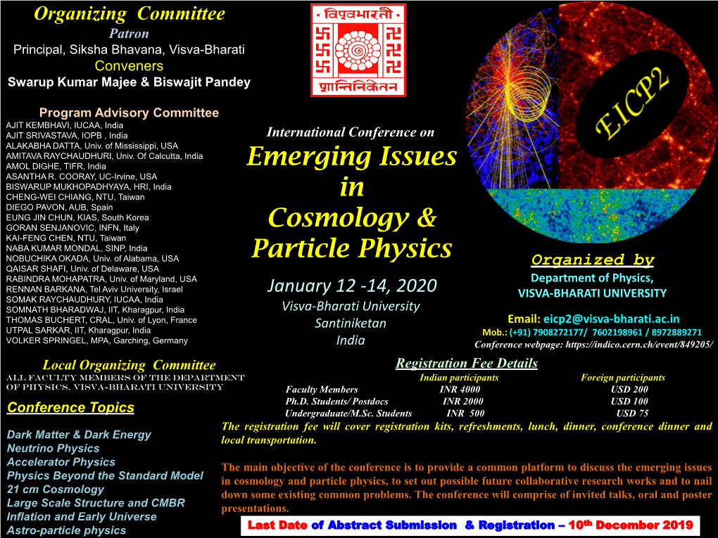 Emerging Issues in Cosmology & Particle Physics