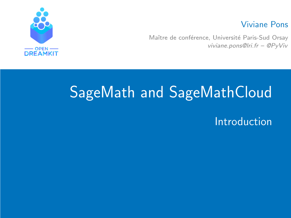 Sagemath and Sagemathcloud