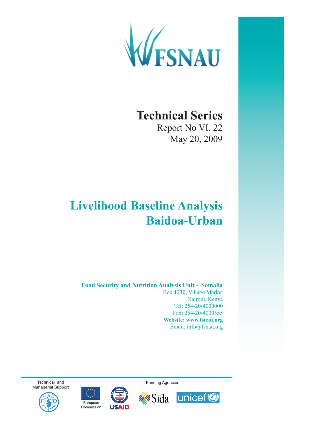 Technical Series Livelihood Baseline Analysis Baidoa-Urban