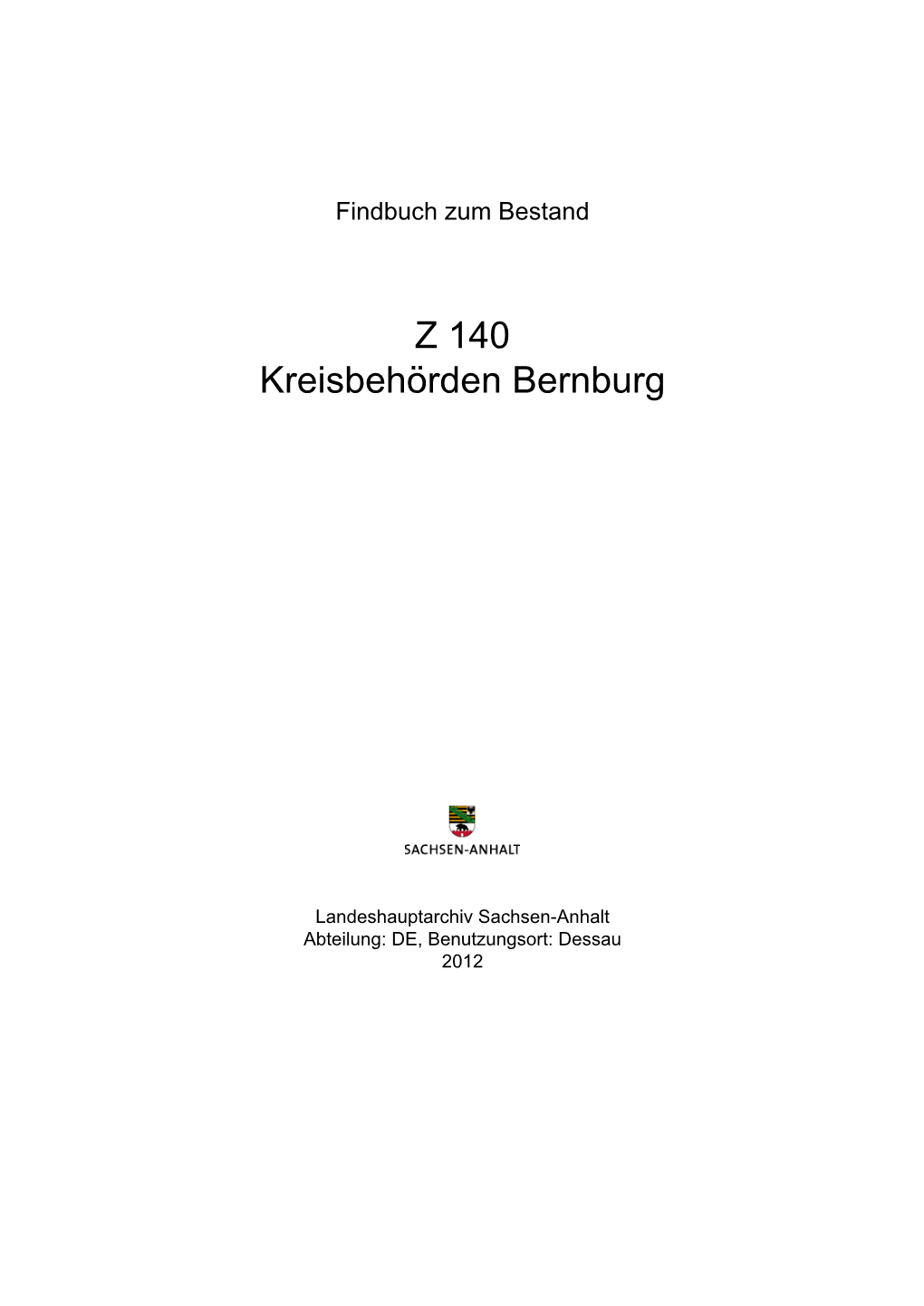 Z 140 Kreisbehörden Bernburg