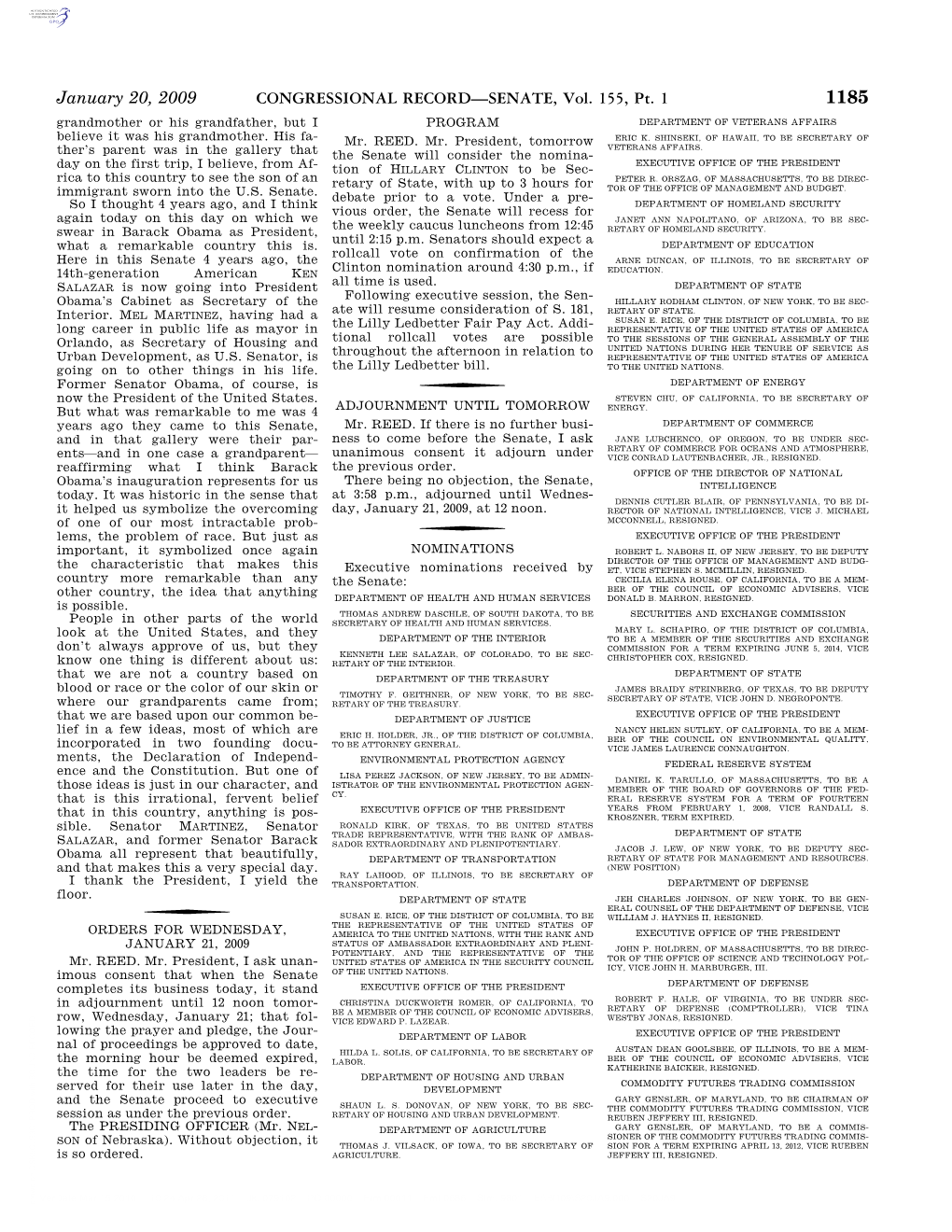 CONGRESSIONAL RECORD—SENATE, Vol. 155, Pt