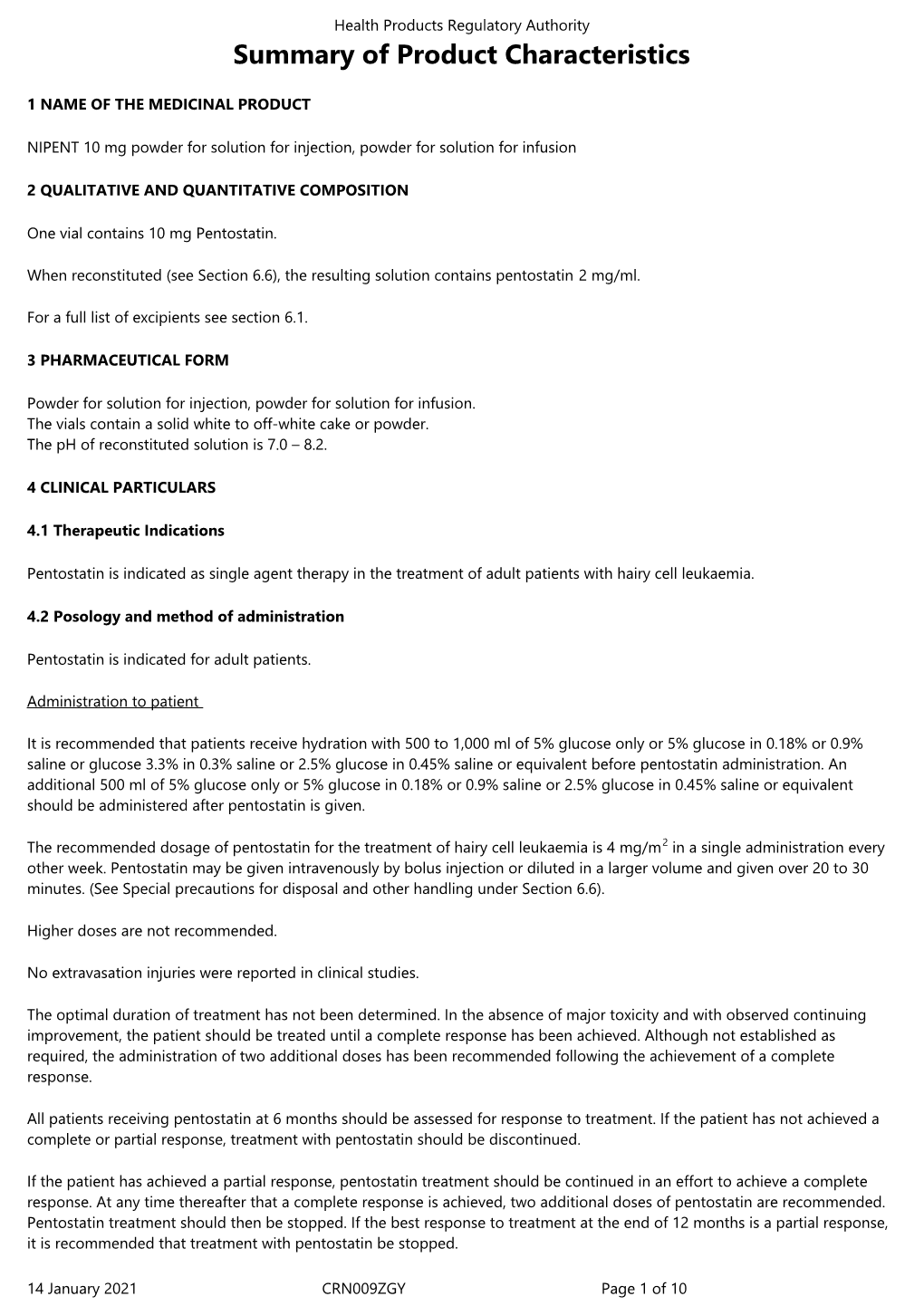 Summary of Product Characteristics