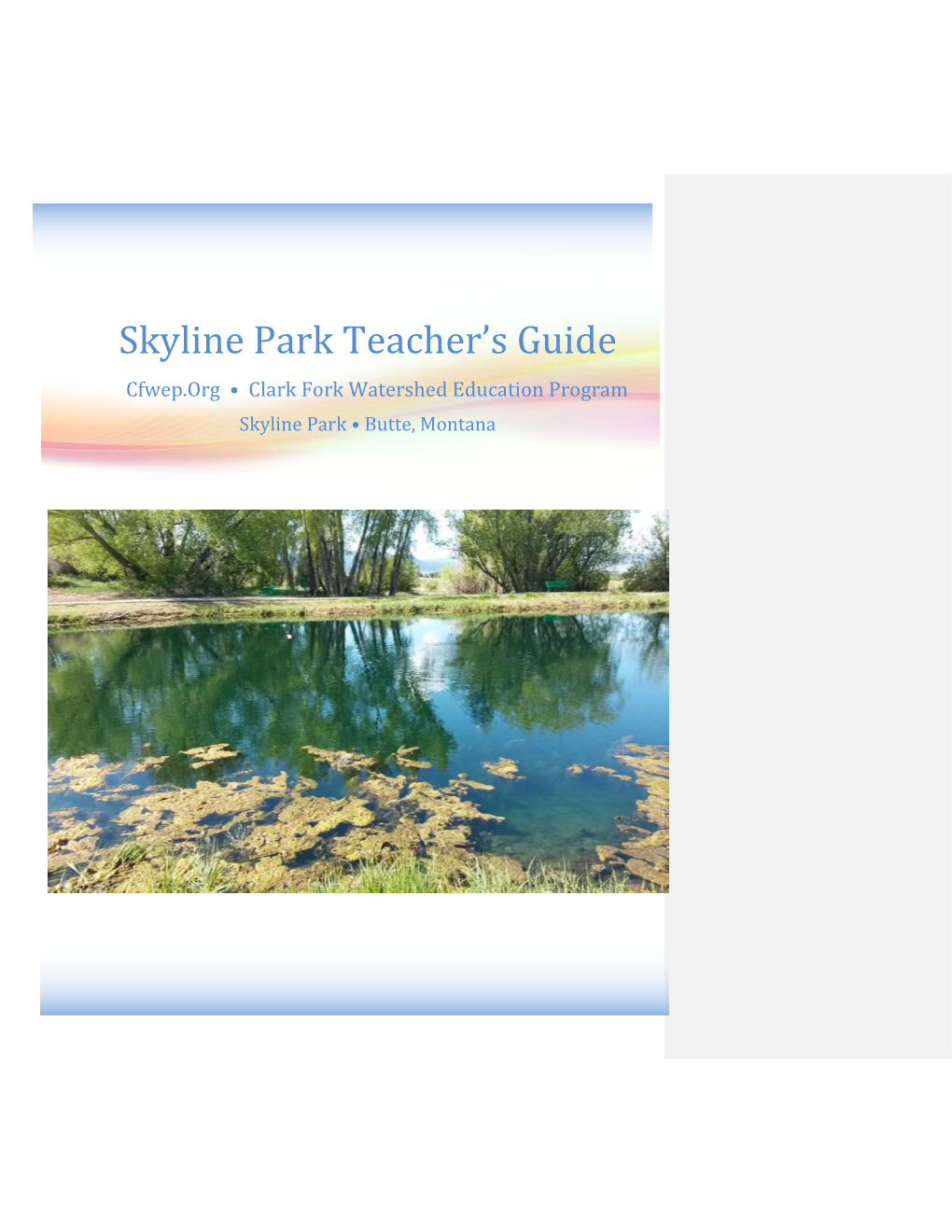 Skyline Park Teacher's Guide Glossary