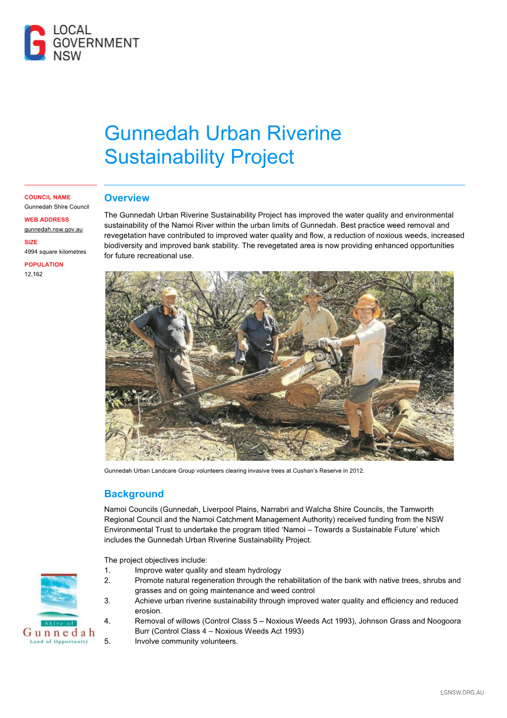 Gunnedah Urban Riverine Sustainability Project