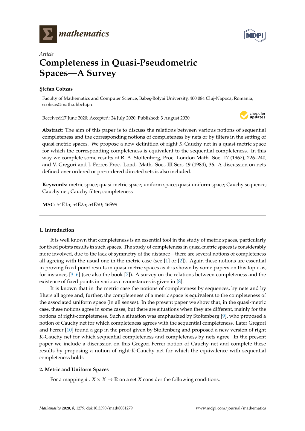 Completeness in Quasi-Pseudometric Spaces—A Survey