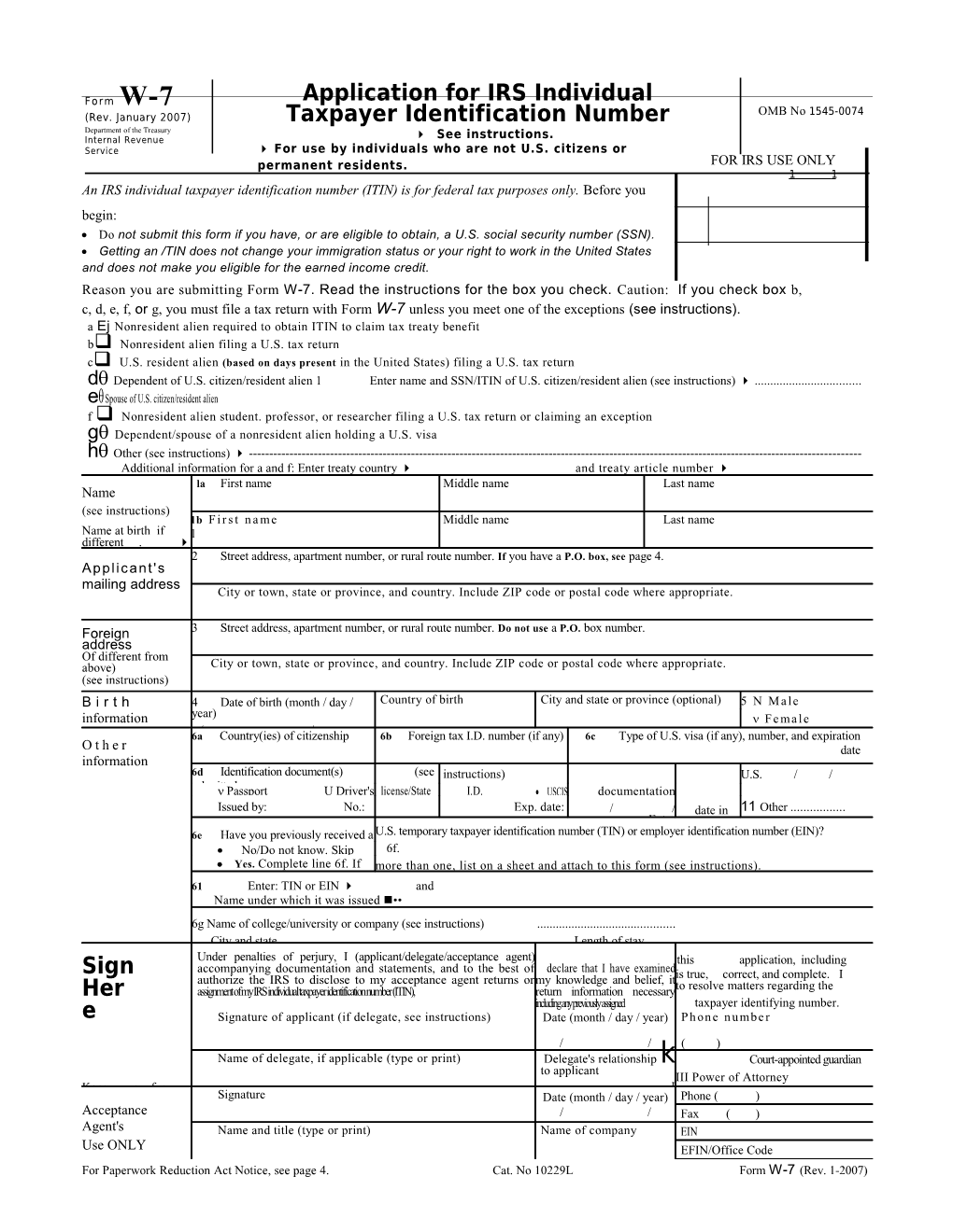 Department of the Treasury Internal Revenue Service