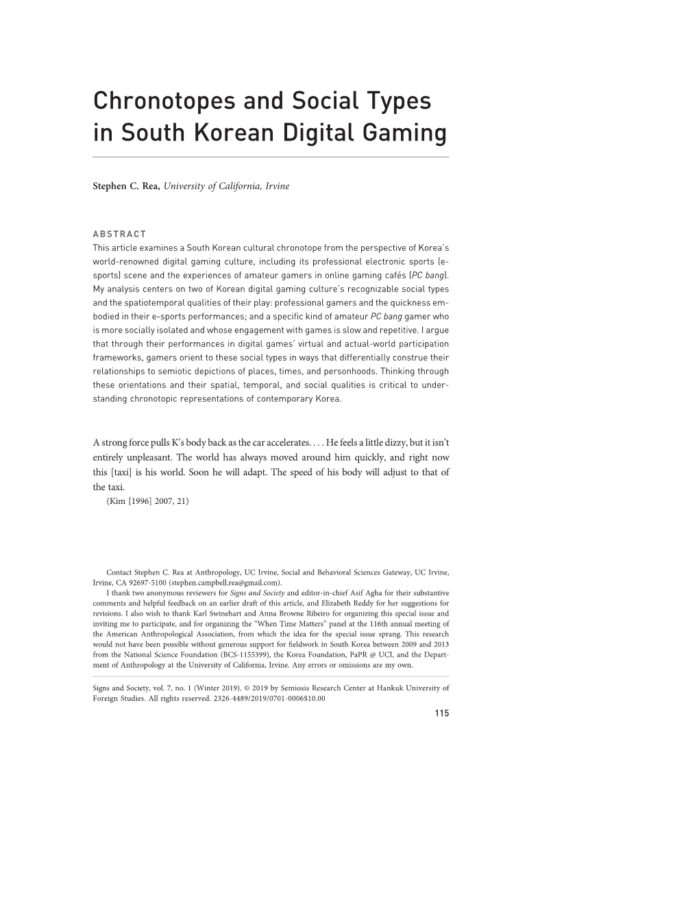 Chronotopes and Social Types in South Korean Digital Gaming