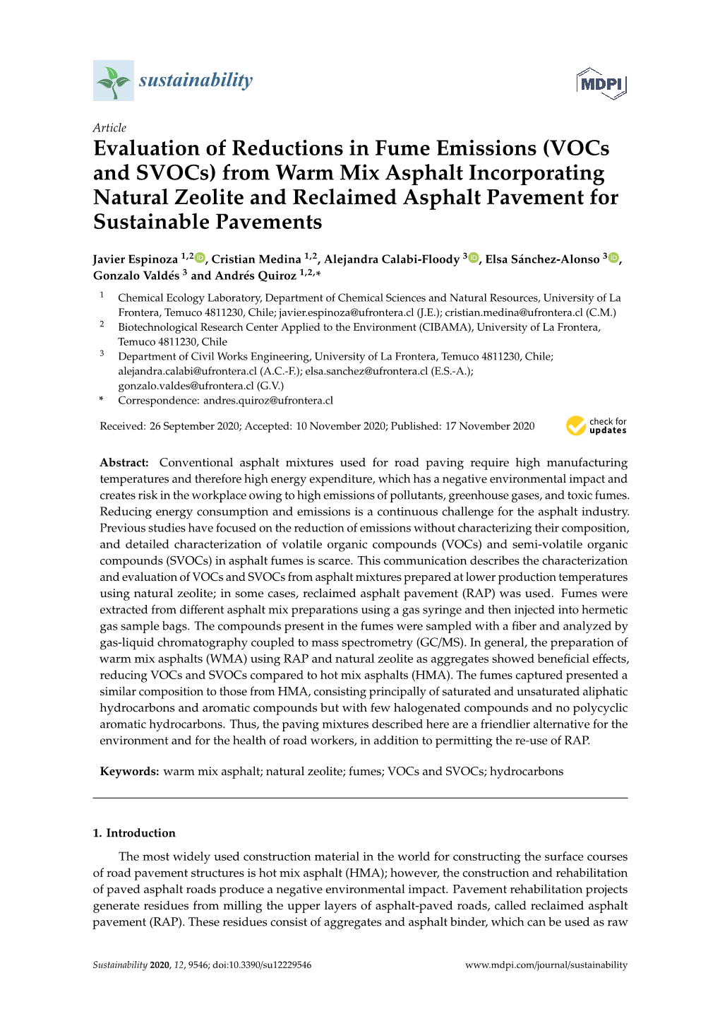 (Vocs and Svocs) from Warm Mix Asphalt Incorporating Natural Zeolite and Reclaimed Asphalt Pavement for Sustainable Pavements