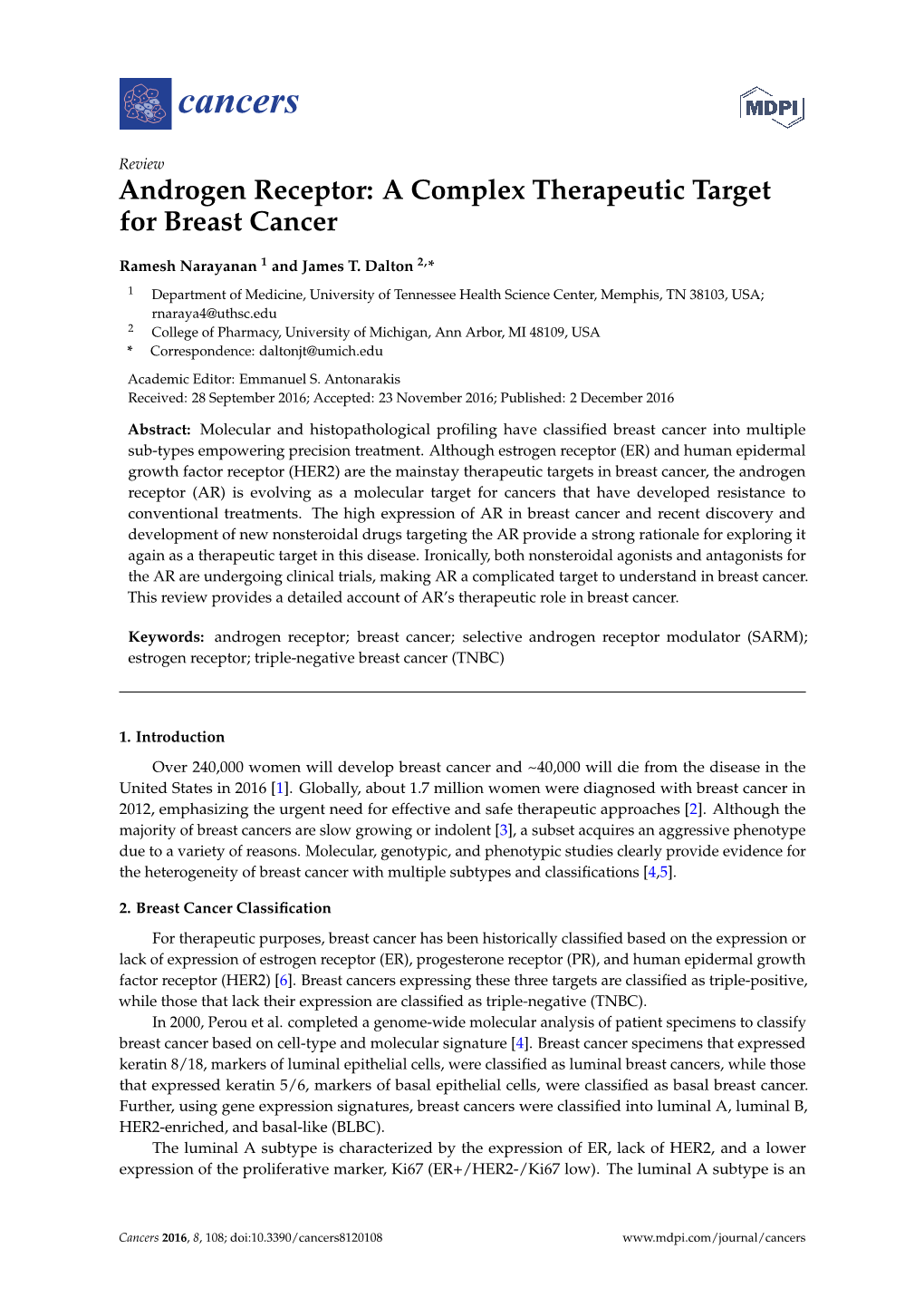 Androgen Receptor: a Complex Therapeutic Target for Breast Cancer