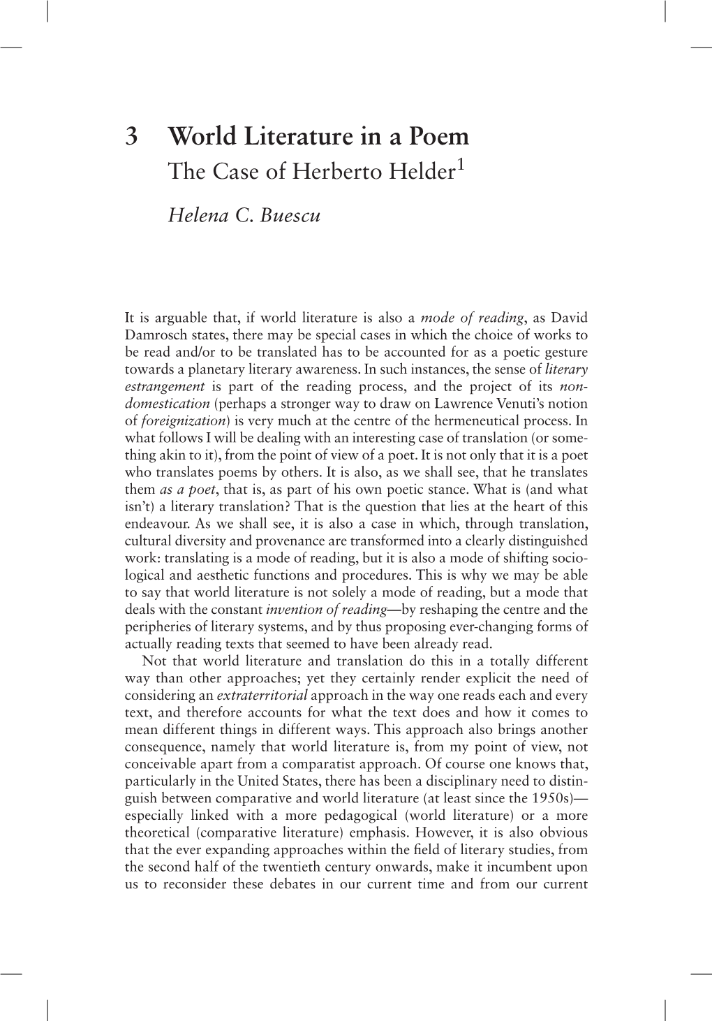 3 World Literature in a Poem the Case of Herberto Helder1