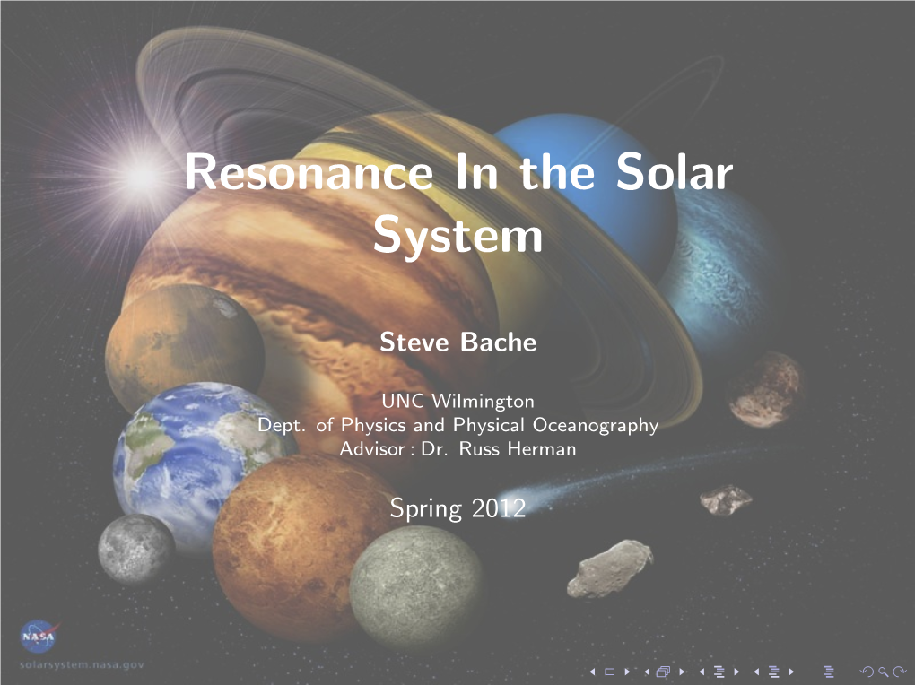 Resonance in the Solar System