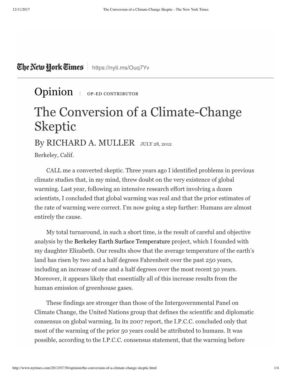The Conversion of a Climate-Change Skeptic - the New York Times