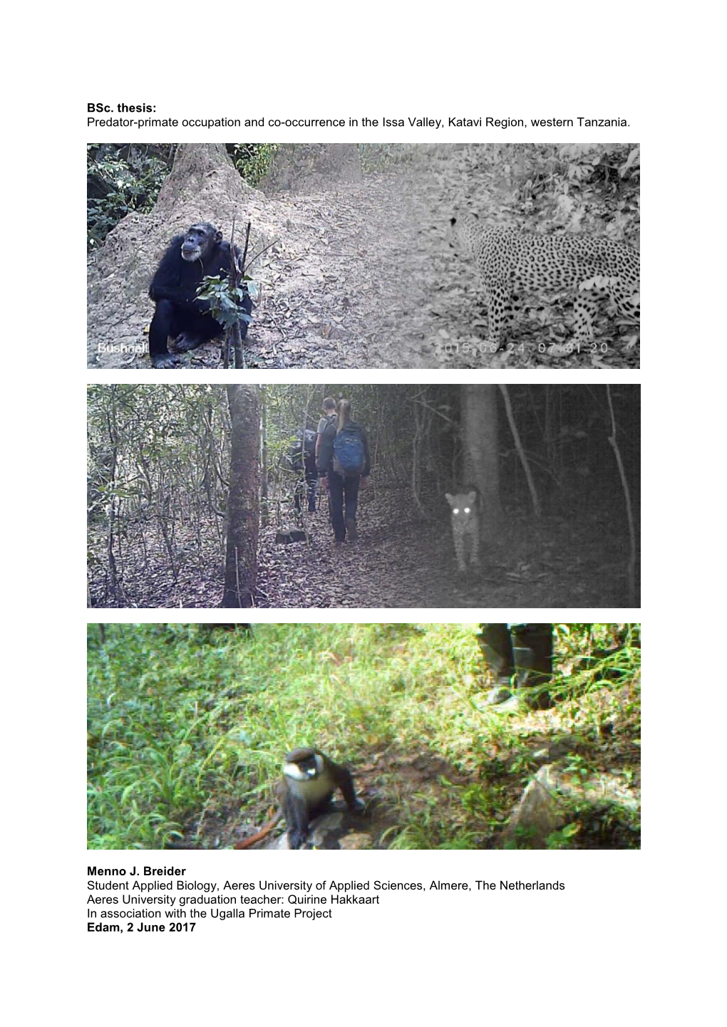 Predator-Primate Occupation and Co-Occurrence in the Issa Valley, Katavi Region, Western Tanzania