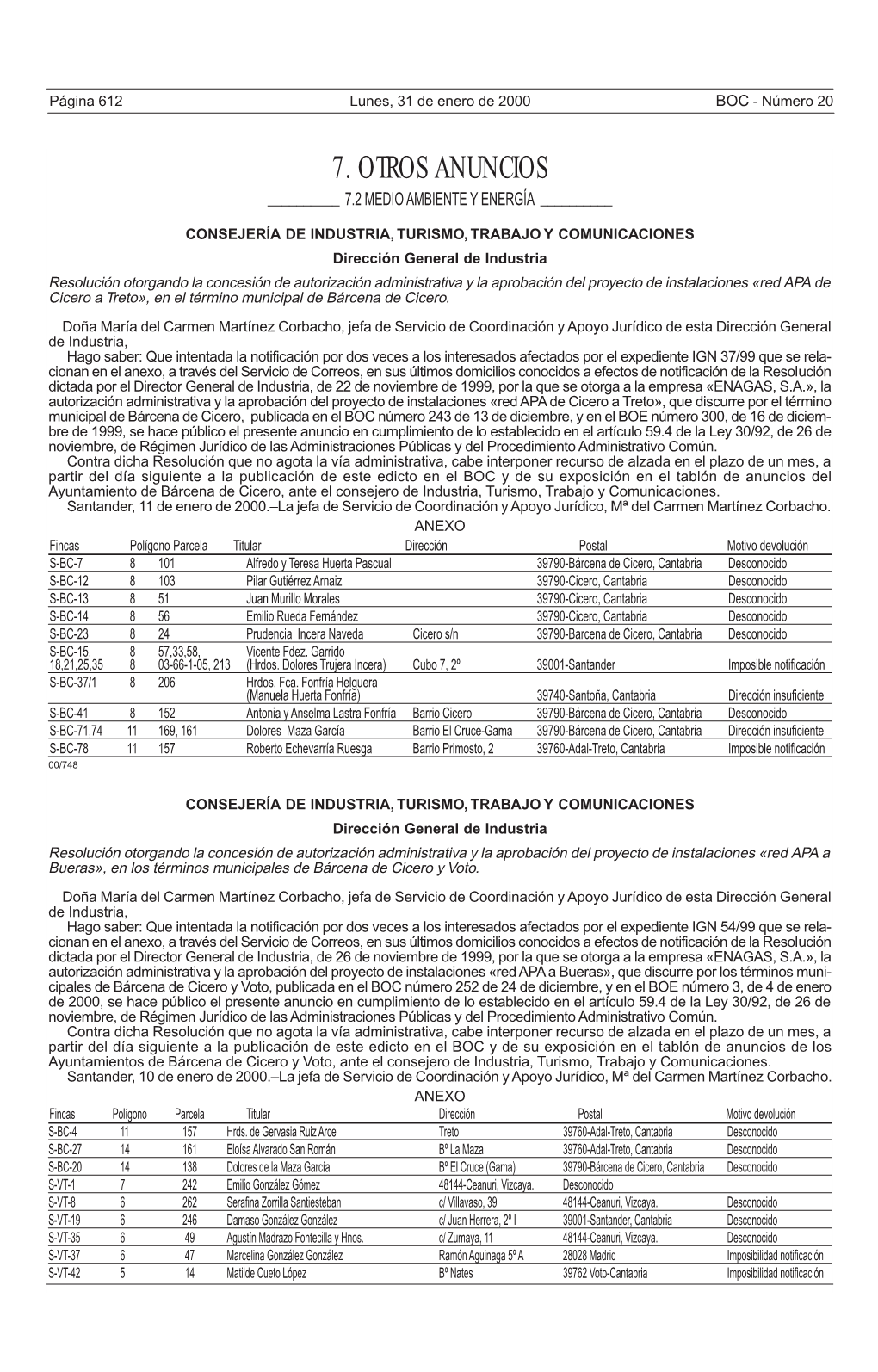 7. Otros Anuncios ______7.2 Medio Ambiente Y Energêa ______