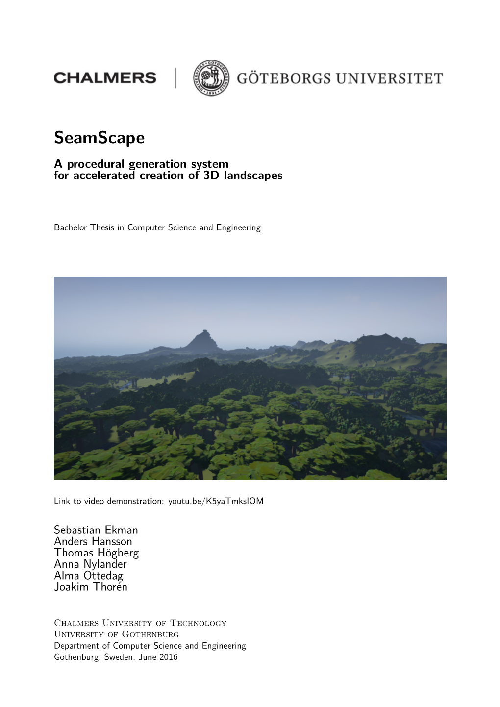 Seamscape a Procedural Generation System for Accelerated Creation of 3D Landscapes