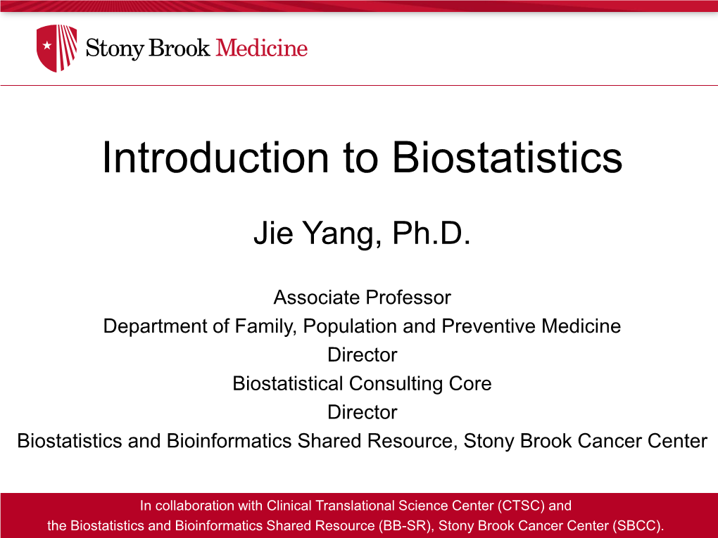 Introduction to Biostatistics