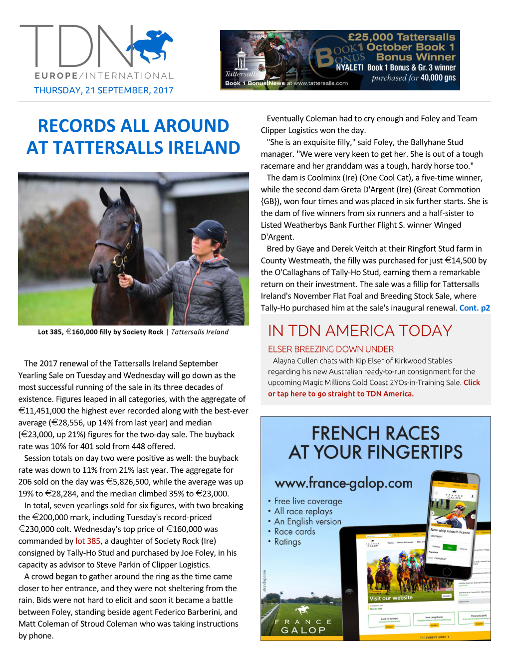 Records All Around at Tattersalls Ireland Cont