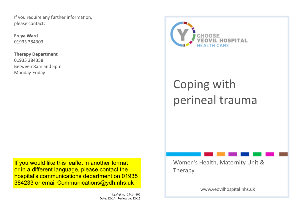 Coping with Perineal Trauma