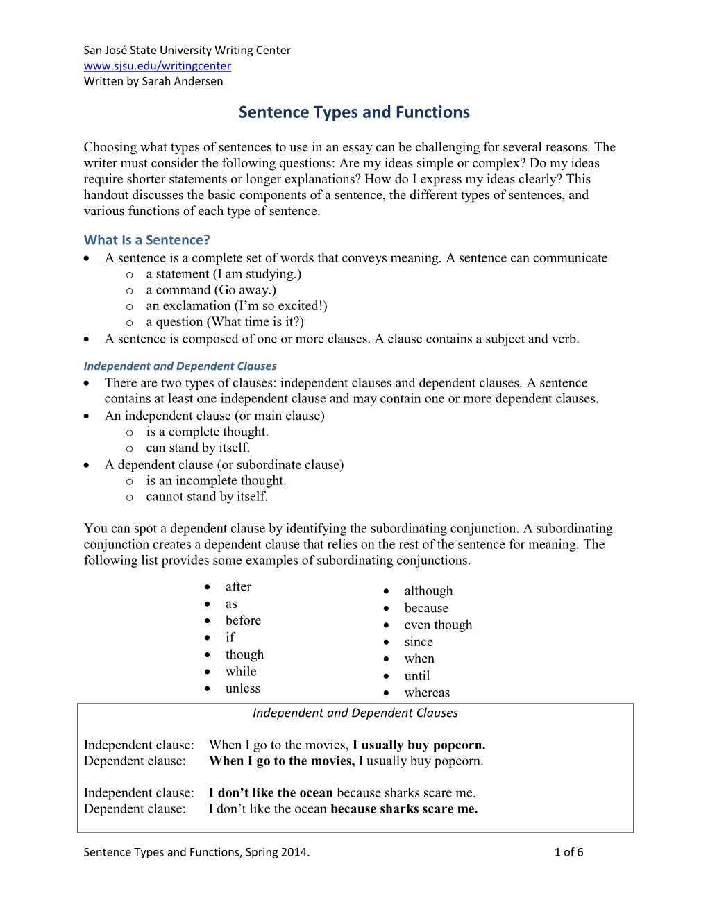 Sentence Types and Functions