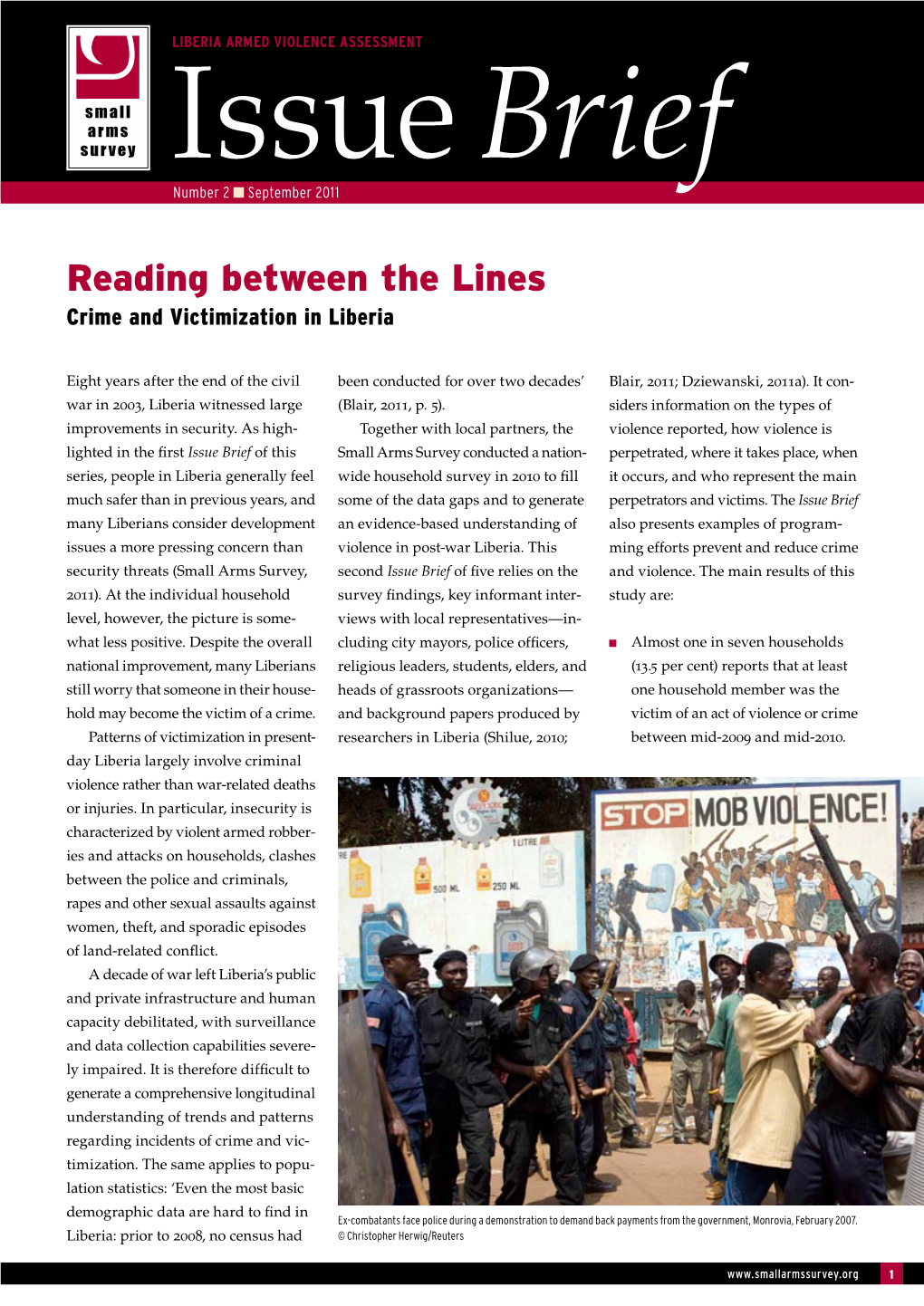 Reading Between the Lines: Crime and Victimization in Liberia