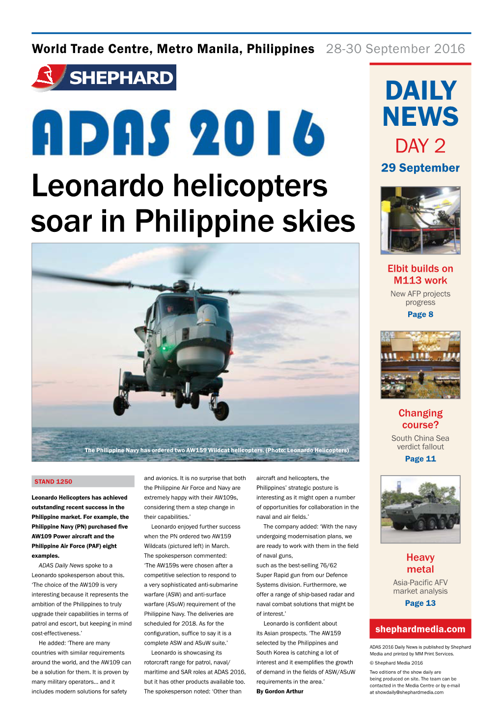 Leonardo Helicopters Soar in Philippine Skies