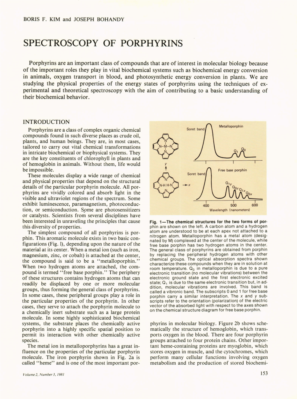 Spectroscopy of Porphyrins