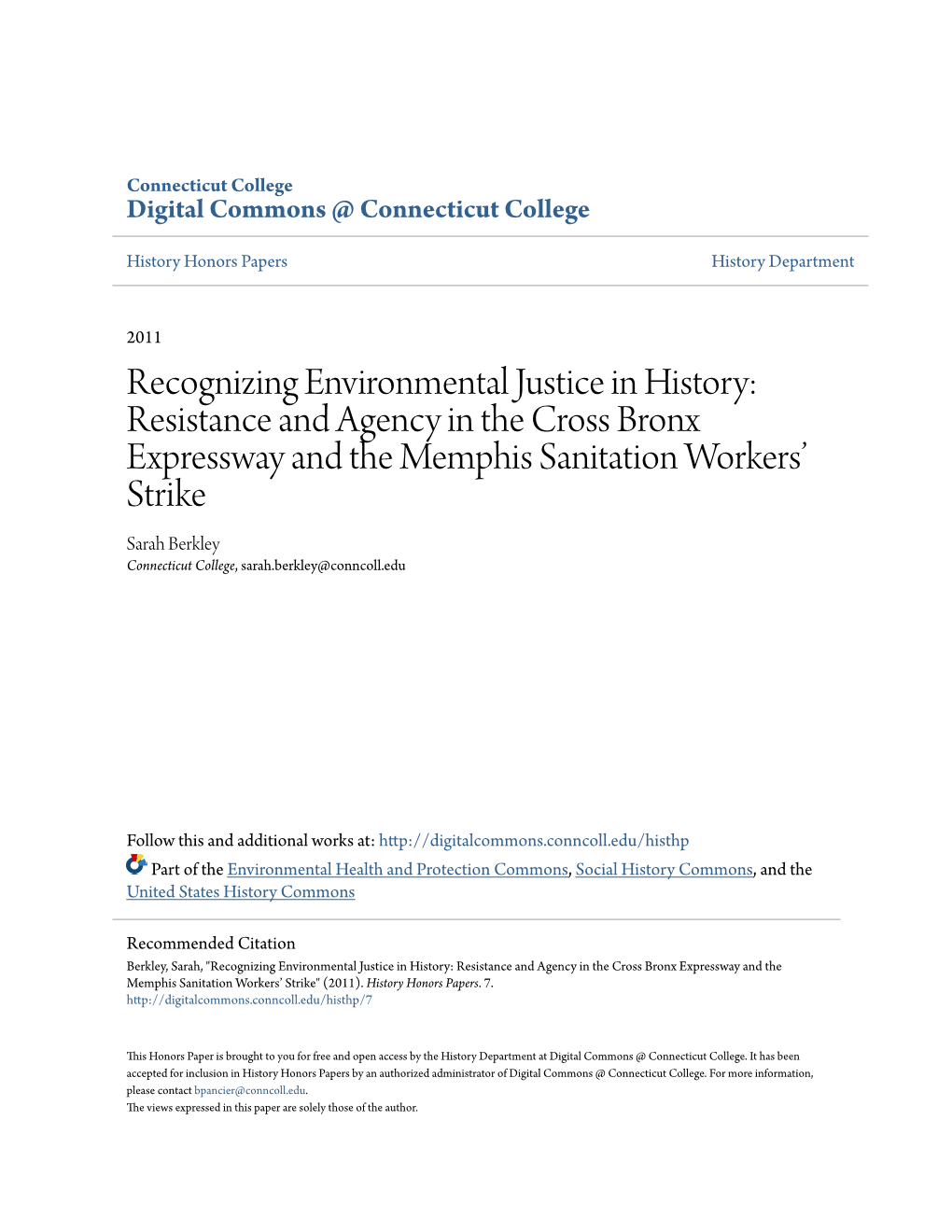 Recognizing Environmental Justice in History: Resistance And