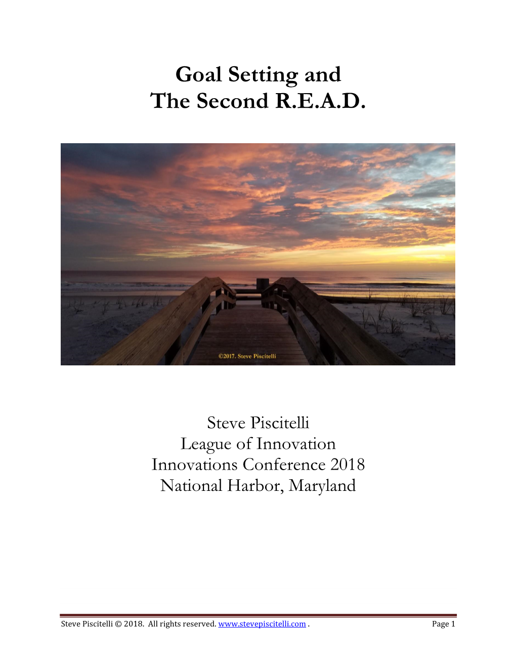 Goal Setting and the Second R.E.A.D