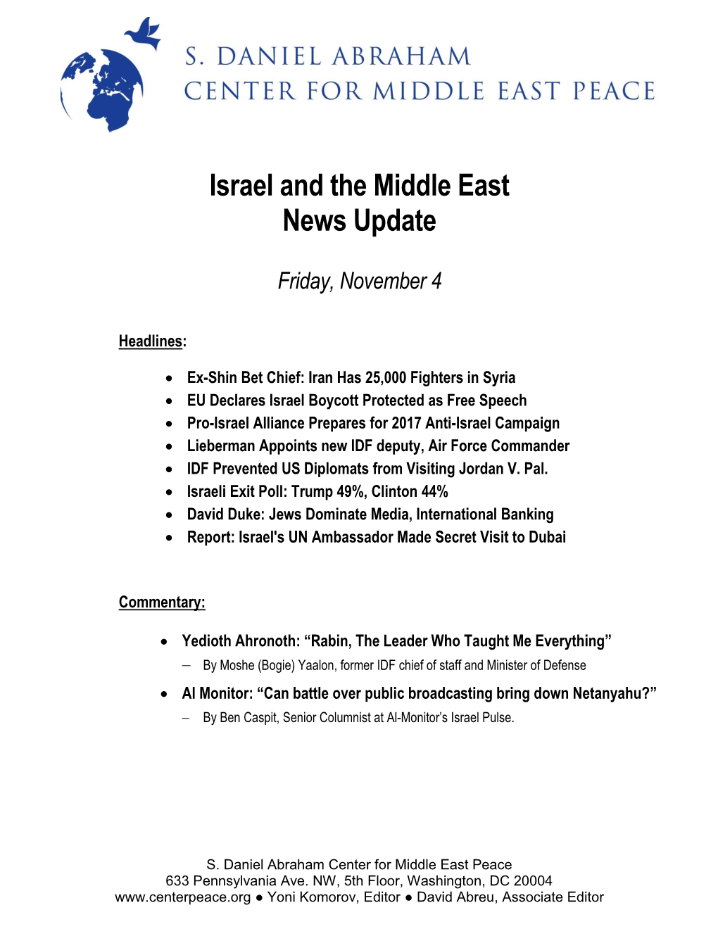 Israel Update