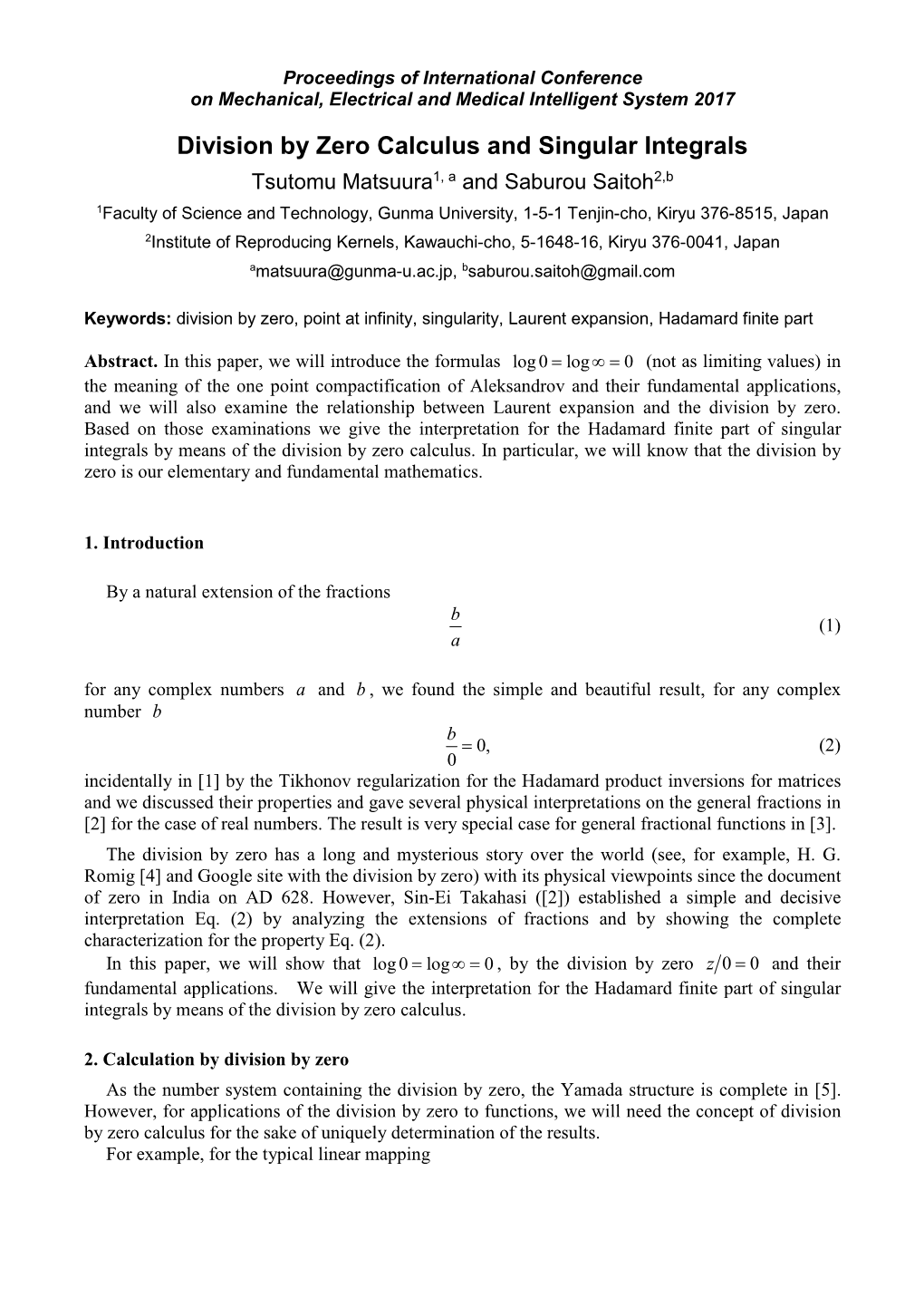 Division by Zero Calculus and Singular Integrals